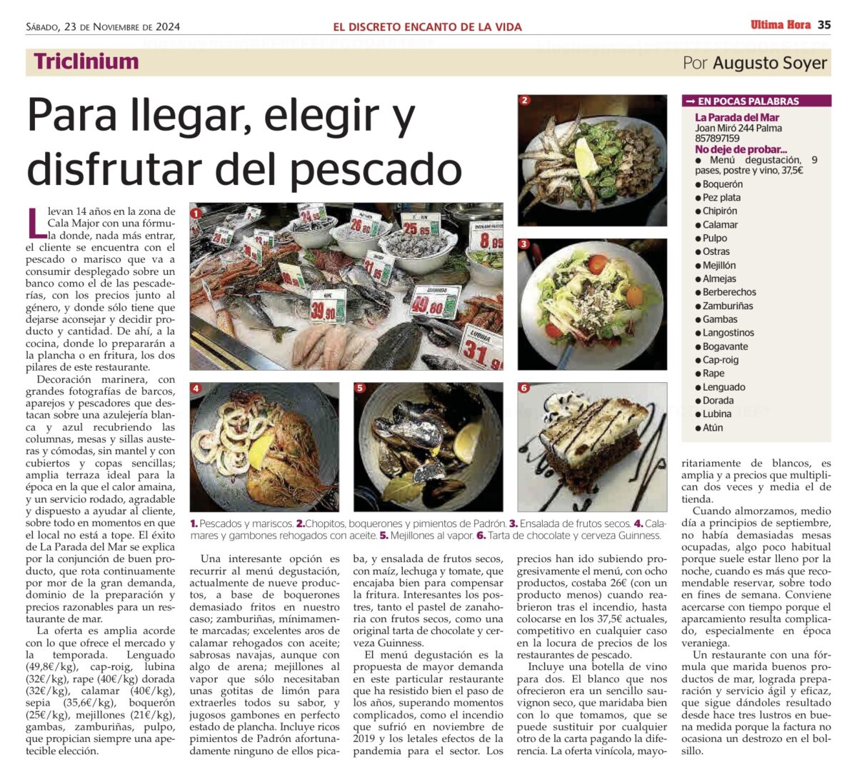 RESTAURANTE LA PARADA DEL MAR, PALMA