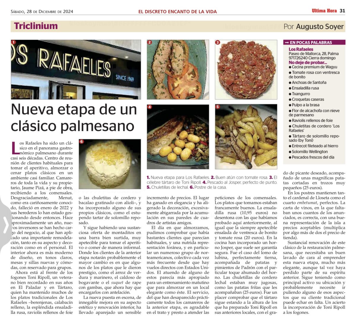 RESTAURANTE LOS RAFAELES, PALMA