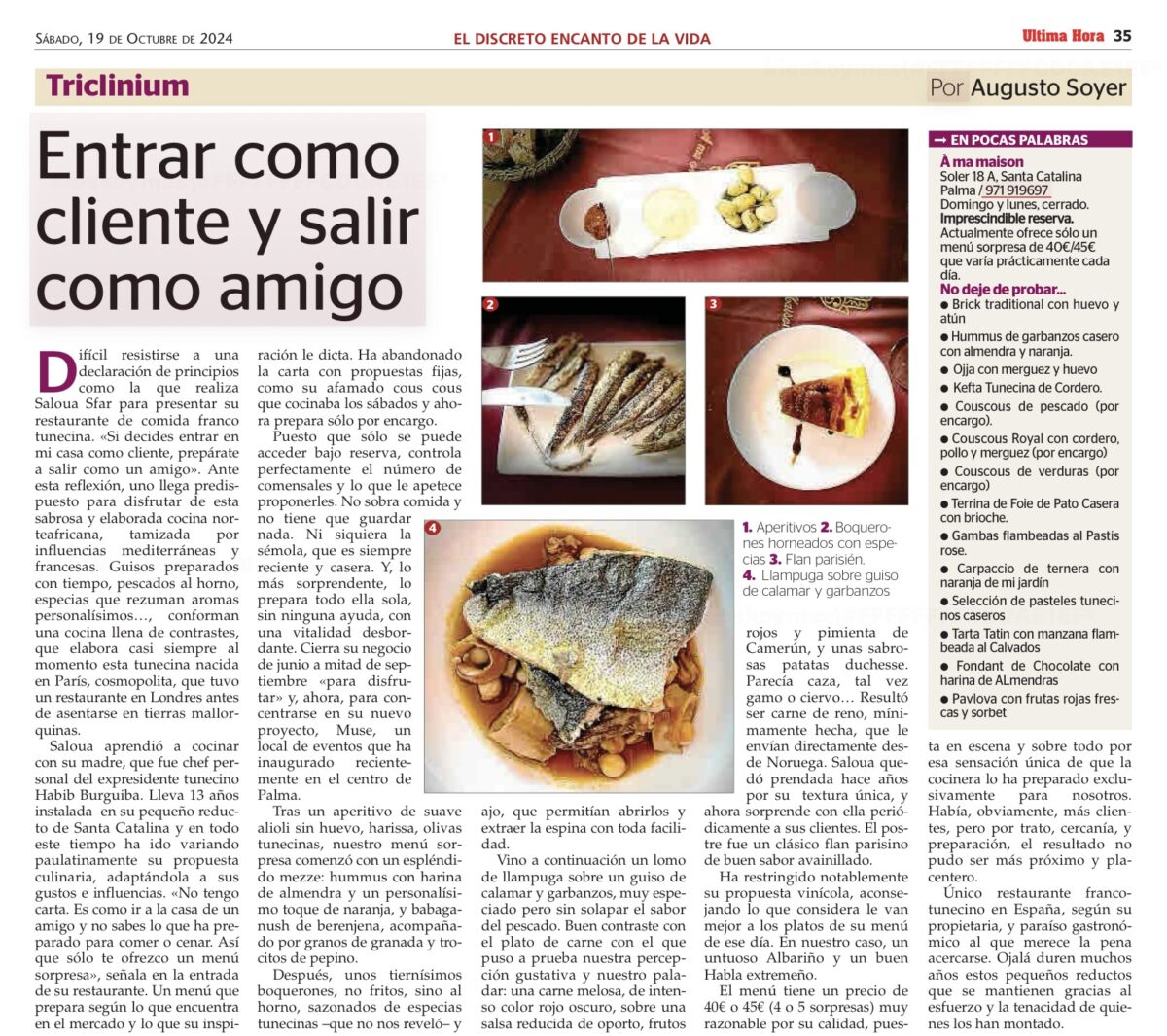 RESTAURANTE À MA MAISON, PALMA
