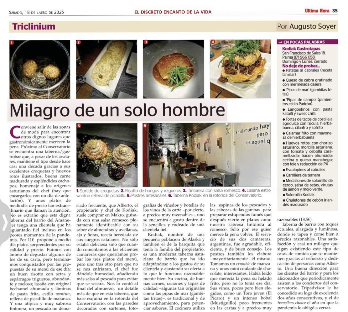 RESTAURANTE KODIAK GASTROTAPAS, PALMA